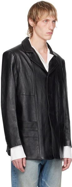 Black Go To Dallas Leather Blazer