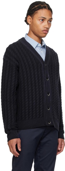 Navy Wool Cardigan