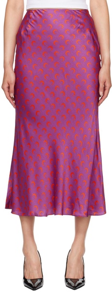 Purple All Over Moon Midi Skirt