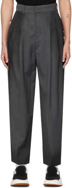 Gray Pleated Trousers