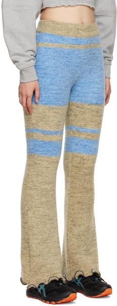 Khaki & Blue Senya Color Block Lounge Pants