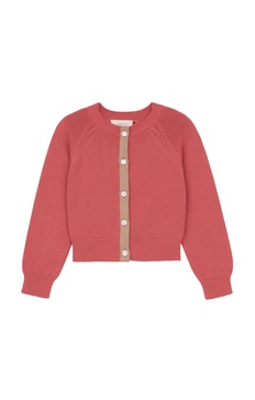 the tiny cardigan in guava