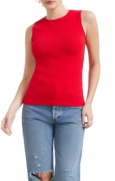 cecily sweater tank in red