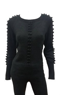 ashton long sleeve sweater in black