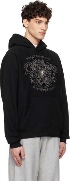 Black Script Logo Chainstitch Popover Hoodie