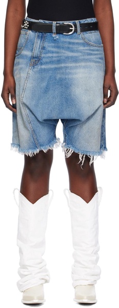 SSENSE Exclusive Blue Twister Denim Shorts