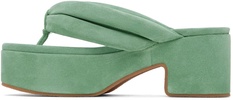 Green Platform Thong Sandals