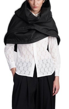 Comme des Garçons Frilled Neckline Draped Asymmetric Jacket