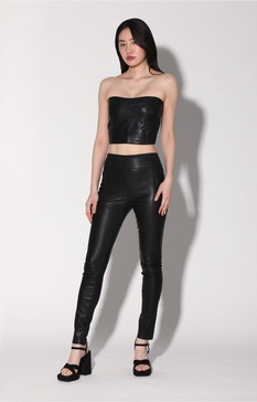 raquelle pant, black - stretch leather