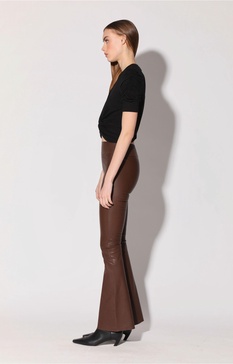 lexie pant, walnut - stretch leather