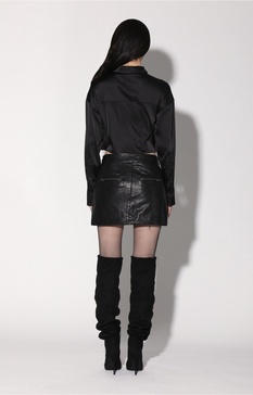 shirley skirt, black - leather