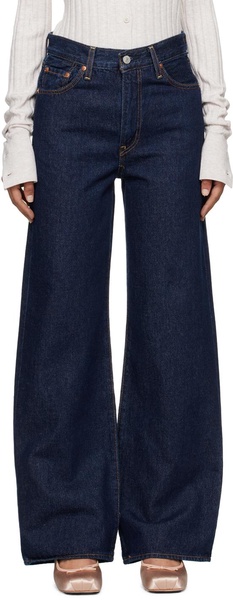 Indigo Ribcage Wide Leg Jeans