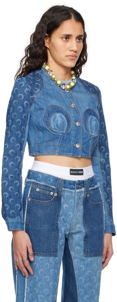 Regenerated cropped denim jacket