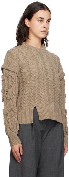 Brown Canada Cable Braided Sweater