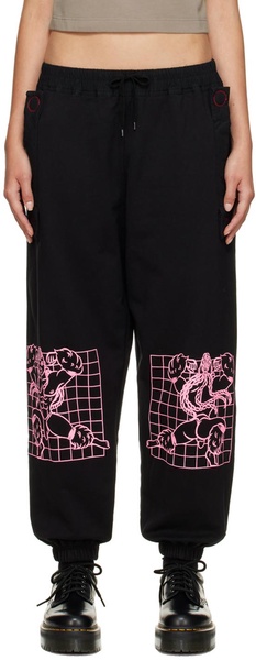 Black Embroidered Lounge Pants