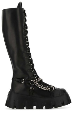 Miu Miu Chain Lace-Up Boots