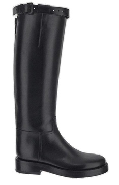 Ann Demeulemeester Buckle Detailed Round Toe Boots