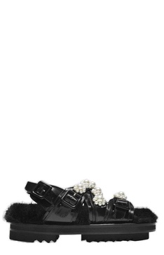 Simone Rocha Faux-Fur Detailed Strapped Sandals