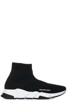 BALENCIAGA Men's Black Knit Speed Sneakers for FW23