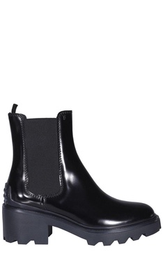 TOD'S Sleek Chelsea Leather Heel Boots