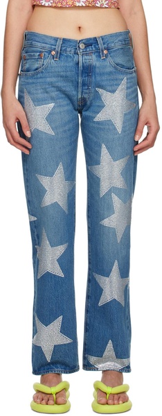 Blue Levi's Edition Rhinestone Star Jeans