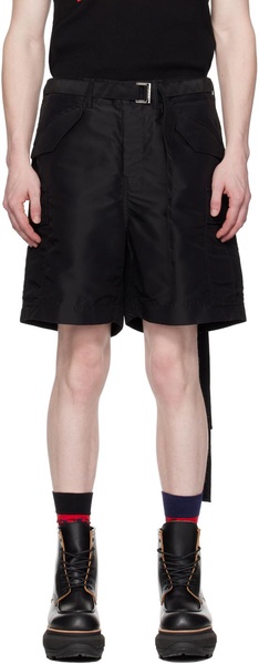 Black Belted Shorts