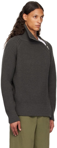 Gray Ribbed Turtleneck