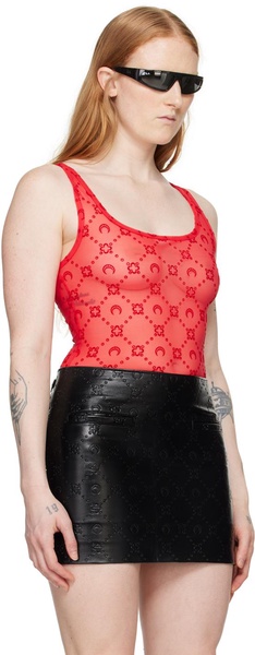 Red Moonogram Bodysuit