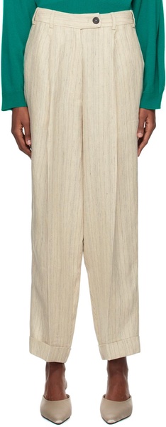 Beige Loose-Fit Trousers