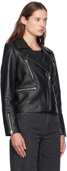 Black Arrow Leather Jacket