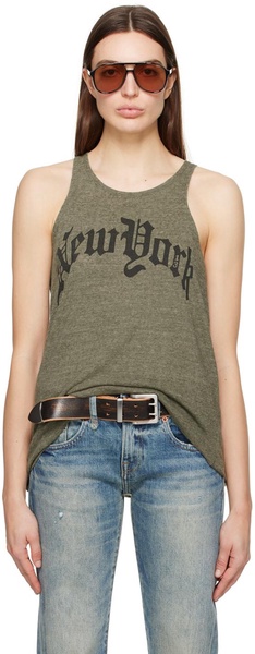 Khaki 'New York' Tank Top