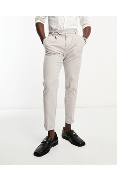 New Look linen look smart pants in stone