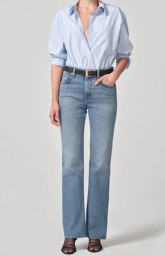 vidia mid rise bootcut jeans in saga