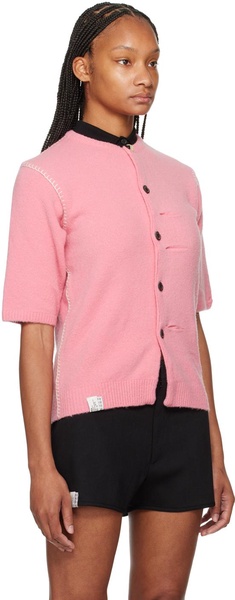 Pink Logo Flag Cardigan