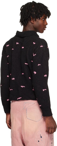 Black & Pink Graphic Cardigan