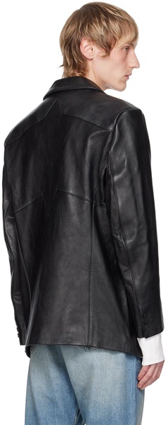 Black Go To Dallas Leather Blazer