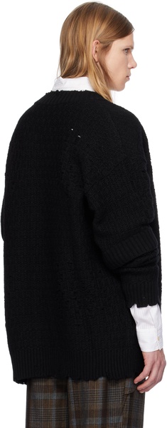 Black Roghen Wool Long Cardigan