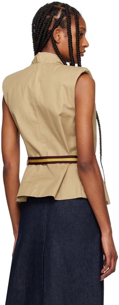 Beige Belted Vest