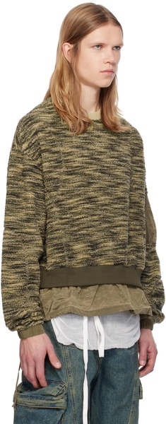 Khaki Layered Fleece Sweatshirt