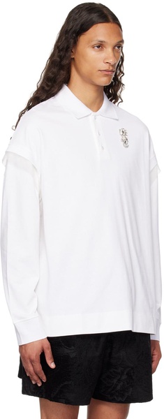 White Embellished Polo