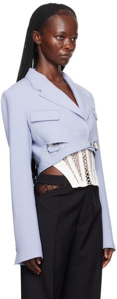 Blue Interlock Cropped Blazer