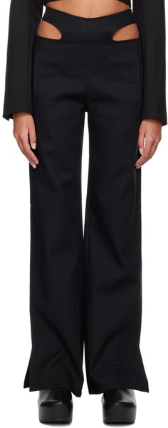 Black Y-Front Buckle Trousers