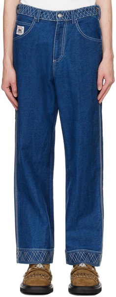 Blue Embroidered Knolly Brook Jeans