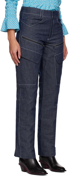 Blue Contrast Stitch Jeans