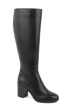 veronica womens leather block heel knee-high boots