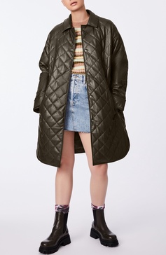 stretch puffer quilt coat