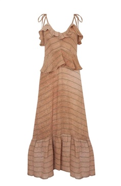 women's jamison dress in tan stripe