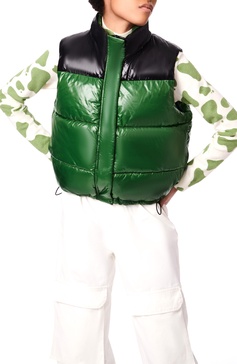 colorblock puffer vest