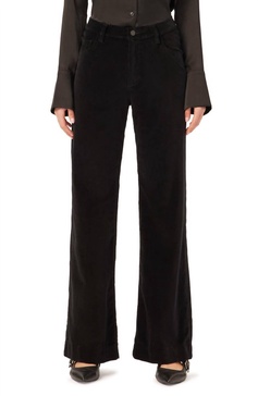 hepburn high waist wide leg velvet jeans in voodoo