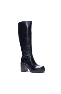 go girl smooth tall shaft boot in black